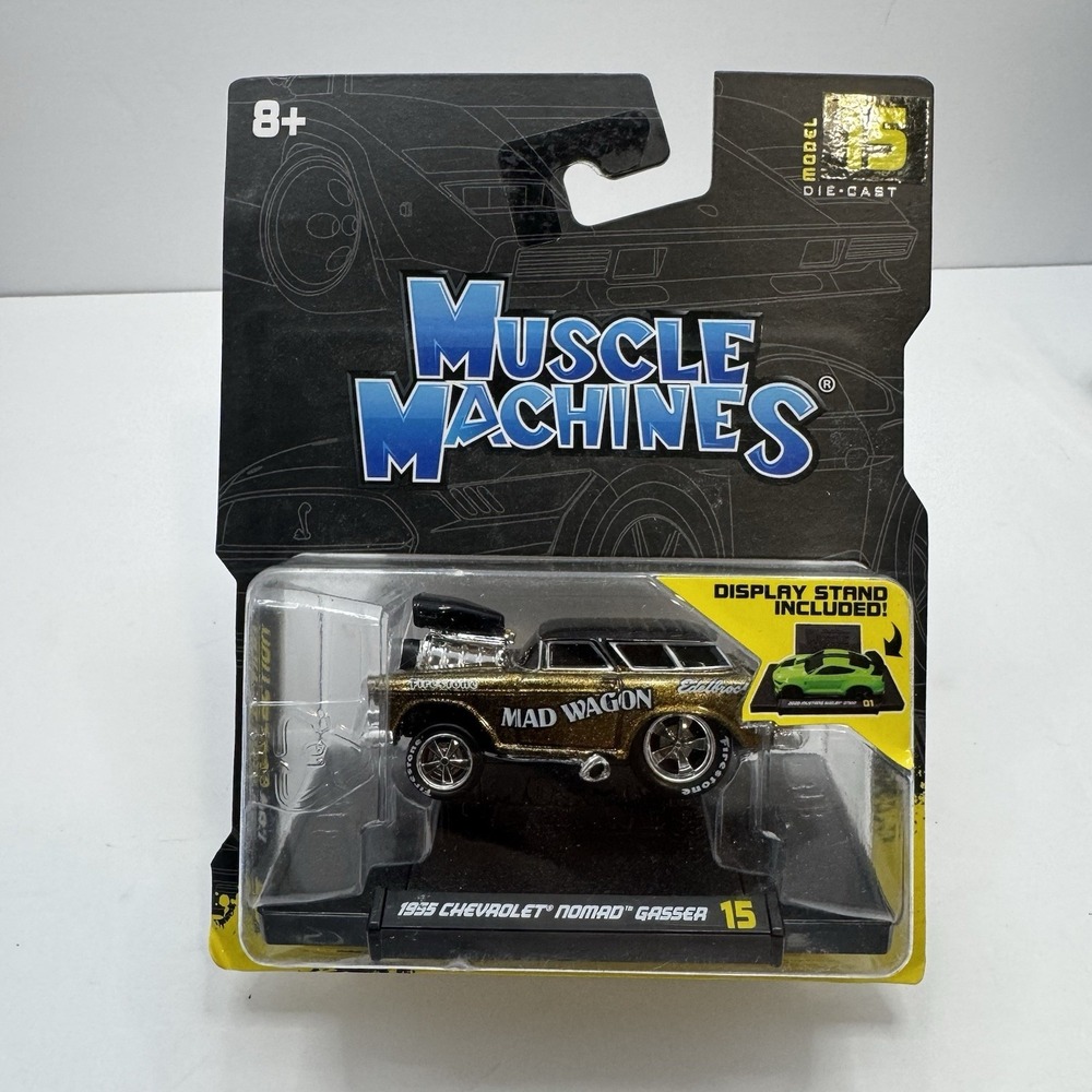 2021 Muscle Machines Gold 1955 Chevrolet Nomad Gasser "Mad Wagon"  1/64 Scale